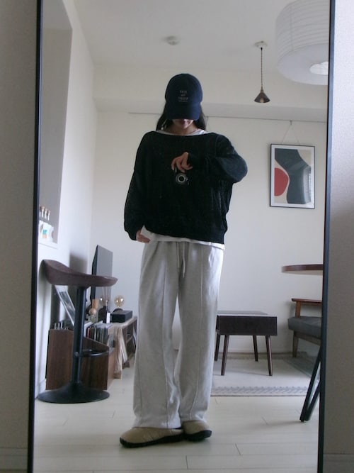 2wayルーズメッシュニットプルオーバー