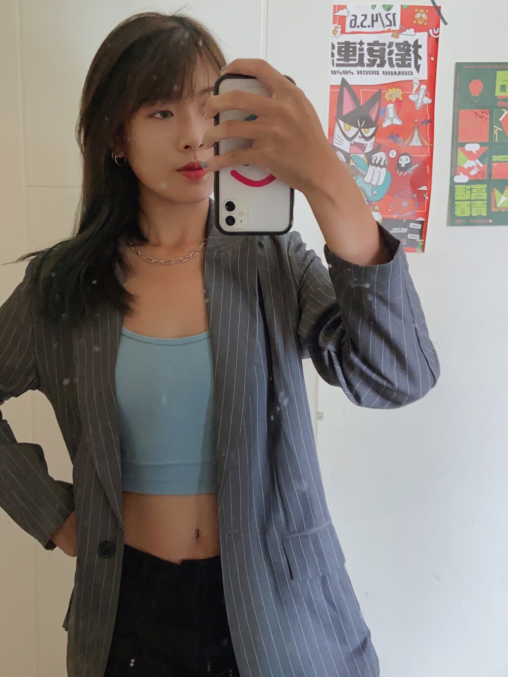 「OL、sports、girl」｜「stayfoxyのアイテム（トップス、ブルー系）」を使った、Elimさん（レディース・166cm）の秋コーディネートの1枚目の写真