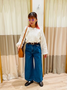 「Samansa Mos2 blue」｜「アイテム（その他シューズ）」を使った、❁﻿.MiA.❁﻿さん（レディース・153cm）の冬コーディネート