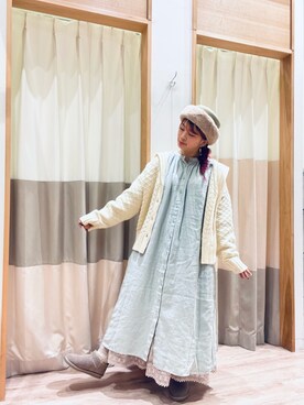 「ムートン」｜「アイテム（ワンピース/ドレス）」を使った、❁﻿.MiA.❁﻿さん（レディース・153cm）の冬コーディネート