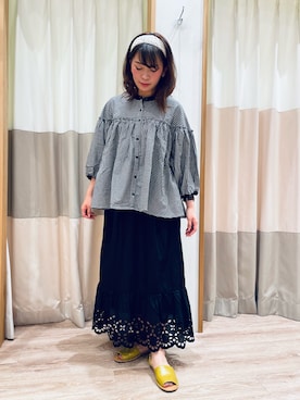 「Samansa Mos2（サマンサ モスモス）のセパレートサンダル（サンダル）」を使った、❁﻿.MiA.❁﻿さん（レディース・153cm）の夏コーディネート