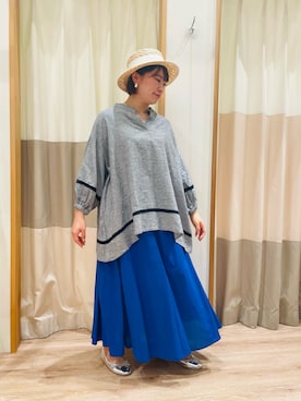「Samansa Mos2 blue」｜「アイテム（パンプス）」を使った、❁﻿.MiA.❁﻿さん（レディース・153cm）の春コーディネート