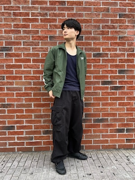 「Reebok（リーボック）のアイテム（ナイロンジャケット）」を使った、samさん（メンズ・172cm）の秋コーディネート