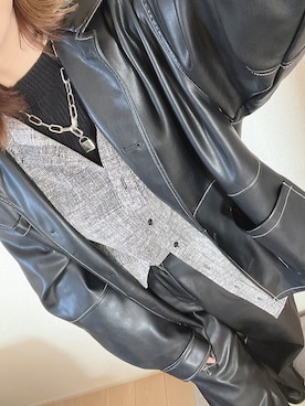 「カッコイイ女子」｜「アイテム（ブルゾン）」を使った、ゆなさん（レディース・155cm）の冬コーディネート