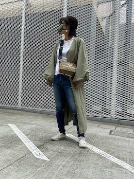 「MARC JACOBS（マークジェイコブス）のアイテム（ボディバッグ/ウエストポーチ）」を使った、おかきょんさん（レディース・160cm）の夏コーディネート