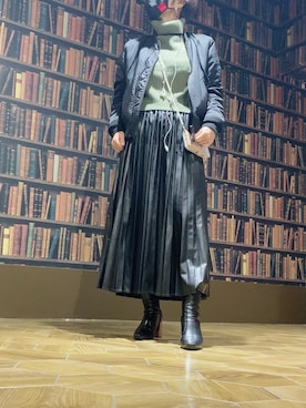 「URBAN RESEARCH（アーバンリサーチ）のアイテム（MA-1）」を使った、おかきょんさん（レディース・160cm）の冬コーディネート