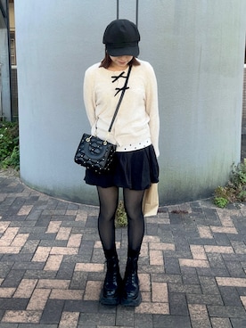 「アイテム（キャスケット）」を使った、妹子さん（レディース・150cm）の春コーディネート