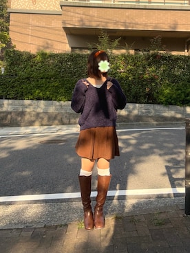 「アイテム（バックパック/リュック）」を使った、妹子さん（レディース・150cm）の秋コーディネート