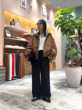 「アイテム（ブルゾン）」を使った、速見ちひろさん（レディース・163cm）の秋コーディネート