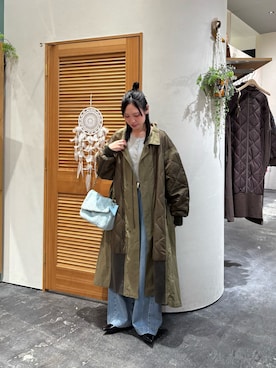 「アイテム（モッズコート）」を使った、速見ちひろさん（レディース・163cm）の冬コーディネート