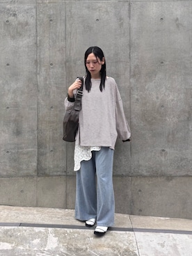「レザーバッグ」｜速見ちひろさん（レディース・163cm）の春コーディネート