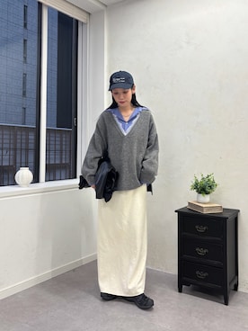 「CIAOPANIC TYPY（チャオパニックティピー）のアイテム（トップス）」を使った、速見ちひろさん（レディース・163cm）の秋コーディネート