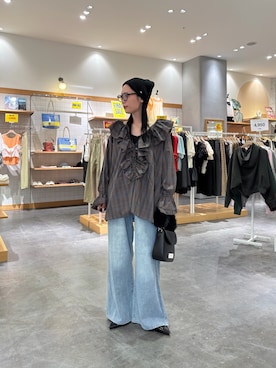 「CIAOPANIC TYPY（チャオパニックティピー）のアイテム（トップス）」を使った、速見ちひろさん（レディース・163cm）の秋コーディネート