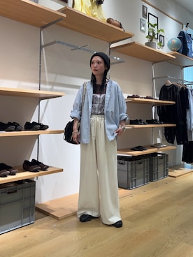 「CIAOPANIC TYPY（チャオパニックティピー）のアイテム（スラックス）」を使った、速見ちひろさん（レディース・163cm）の春コーディネート