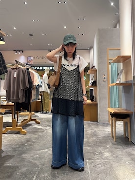 「アイテム（キャミソール）」を使った、速見ちひろさん（レディース・163cm）の夏コーディネート