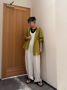 「アイテム（オールインワン・サロペット）」を使った、速見ちひろさん（レディース・163cm）の夏コーディネート