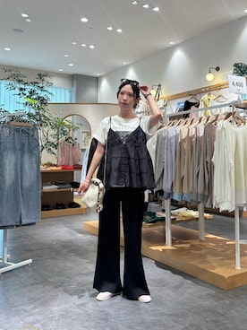 「CIAOPANIC TYPY（チャオパニックティピー）のアイテム（バッグ）」を使った、速見ちひろさん（レディース・163cm）の夏コーディネート