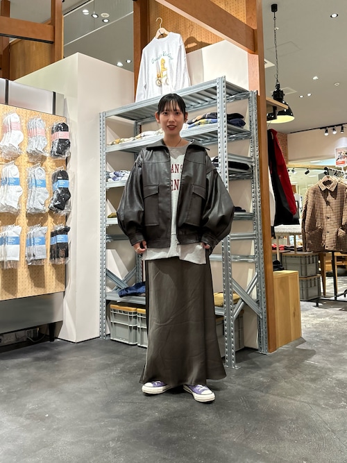 24AW新作】フェイクレザー2WAYスタンドブルゾン 24AW新作】フェイク