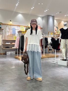 「CIAOPANIC TYPY（チャオパニックティピー）のアイテム（バッグ）」を使った、速見ちひろさん（レディース・163cm）の夏コーディネート
