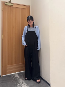 「アイテム（サロペット/オーバーオール）」を使った、速見ちひろさん（レディース・163cm）の夏コーディネート