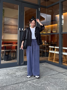 「ワッフルパンツ」｜速見ちひろさん（レディース・163cm）の春コーディネート