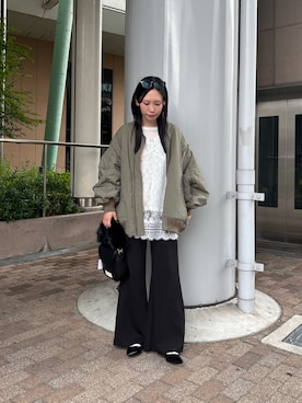 「アイテム（チュニック）」を使った、速見ちひろさん（レディース・163cm）の秋コーディネート