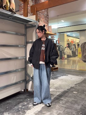 「CIAOPANIC TYPY（チャオパニックティピー）のアイテム（パンツ）」を使った、速見ちひろさん（レディース・163cm）の冬コーディネート