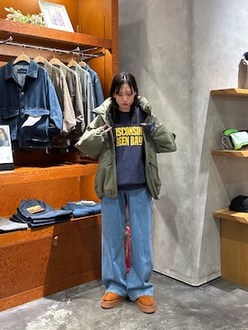 「アイテム（サンダル）」を使った、速見ちひろさん（レディース・163cm）の秋コーディネート