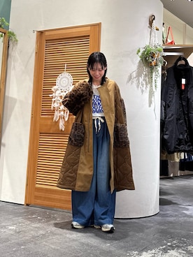 「アイテム（モッズコート）」を使った、速見ちひろさん（レディース・163cm）の秋コーディネート