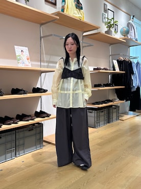 「CIAOPANIC TYPY（チャオパニックティピー）のアイテム（スラックス）」を使った、速見ちひろさん（レディース・163cm）の春コーディネート