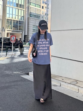 「アイテム（キャップ）」を使った、速見ちひろさん（レディース・163cm）の春コーディネート