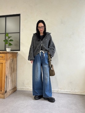 「CIAOPANIC TYPY（チャオパニックティピー）のアイテム（トップス）」を使った、速見ちひろさん（レディース・163cm）の秋コーディネート