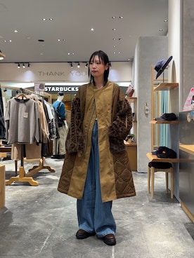 「アイテム（モッズコート）」を使った、速見ちひろさん（レディース・163cm）の秋コーディネート