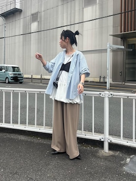 「CIAOPANIC TYPY（チャオパニックティピー）のアイテム（スラックス）」を使った、速見ちひろさん（レディース・163cm）の春コーディネート