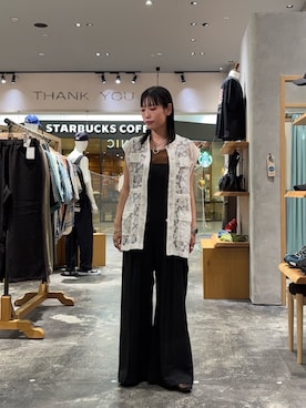 「夏コーデ」｜「アイテム（オールインワン・サロペット）」を使った、速見ちひろさん（レディース・163cm）の夏コーディネート