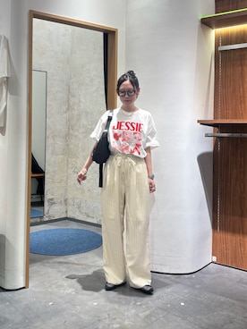 「Disney（ディズニー）のアイテム」を使った、速見ちひろさん（レディース・163cm）の夏コーディネート
