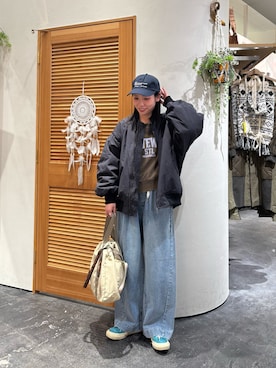 「アイテム（MA-1）」を使った、速見ちひろさん（レディース・163cm）の冬コーディネート