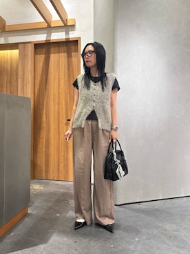 「ドット柄」｜速見ちひろさん（レディース・163cm）の秋コーディネート