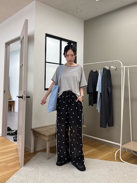 「ラグランTシャツ」｜速見ちひろさん（レディース・163cm）の夏コーディネート