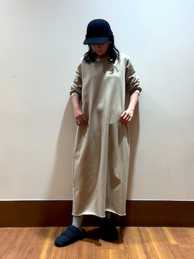 「スウェットワンピース」｜MAEDA KANAさん（レディース・163cm）の秋コーディネート