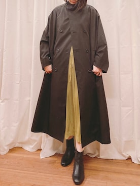 「ITEMS URBANRESEARCH（アイテムズ アーバンリサーチ）のアイテム（トレンチコート）」を使った、MAEDA KANAさん（レディース・163cm）の春コーディネート