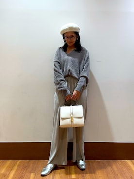 「プリーツパンツ」｜MAEDA KANAさん（レディース・163cm）の秋コーディネート