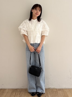 「smart pink（スマートピンク）のアイテム」を使った、mirei さん（レディース・158cm）の春コーディネート