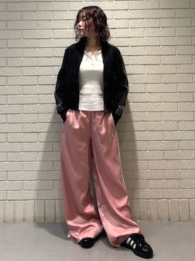 「アイテム（スウェットパンツ）」を使った、Yuzuさん（レディース・155cm）の夏コーディネート