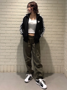 「アイテム（ジャージ）」を使った、Yuzuさん（レディース・155cm）の夏コーディネート
