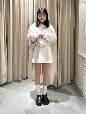 「FREE'S MART（フリーズマート）のアイテム（ジャケット/アウター）」を使った、reeena053さん（レディース・153cm）の春コーディネート