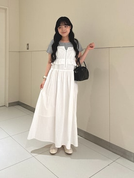 「FREE'S MART（フリーズマート）のアイテム（ワンピース）」を使った、reeena053さん（レディース・153cm）の夏コーディネート
