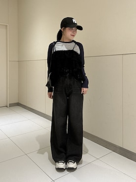 「FREE'S MART（フリーズマート）の◆ラグラン長袖カットソー（Tシャツ/カットソー、グレー系）」を使った、reeena053さん（レディース・153cm）の春コーディネート