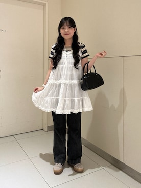 「FREE'S MART（フリーズマート）のアイテム（ワンピース）」を使った、reeena053さん（レディース・153cm）の夏コーディネート