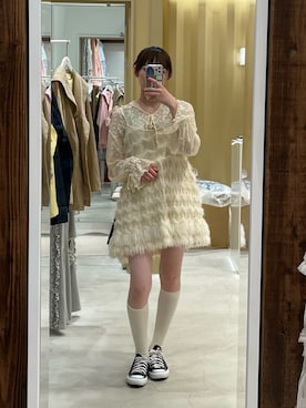「アイテム（チュニック）」を使った、つぐみさん（レディース・162cm）の秋コーディネート